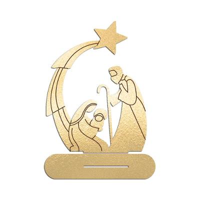 Presépio 02 Com Base 19cmx25cm - Cria Arte Laser Dourado