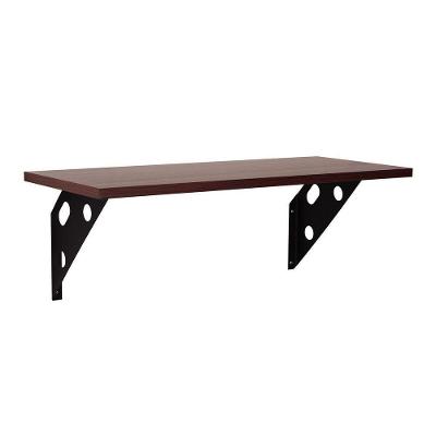 Prateleira Em Madeira Pinus Com Acabamento Tabaco Borda Em Pvc E Suporte Metalico 400x250x15 Mm
