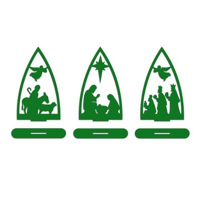 Trio Presépio Natal 9cmx15cm - Cria Arte Laser Verde
