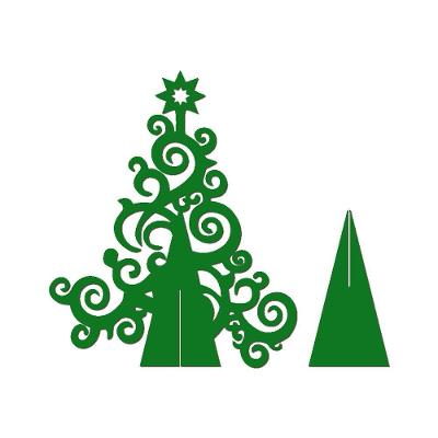 Árvore De Natal Com Arabescos 25cmx30cm - Cria Arte Laser Verde