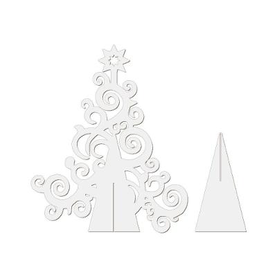 Árvore De Natal Com Arabescos 25cmx30cm - Cria Arte Laser Branco