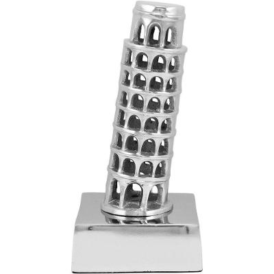 Tourism Adorno 20X10X10Cm Alumínio Prata Torre Pisa