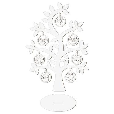 Árvore Branca Com Bolinhas De Natal 28cmx40cm - Cria Arte Laser Branco