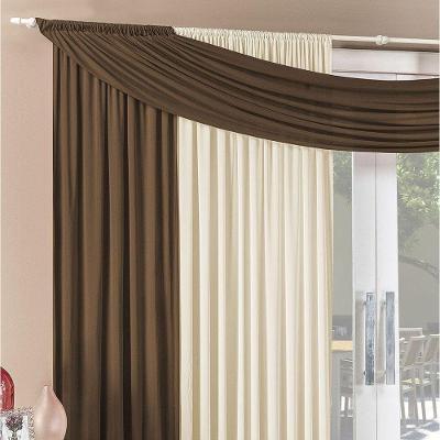 Cortina Alana 2,00M X 1,70M Marrrom  Com Palha Tecido Malha Para Sala Ou Quarto