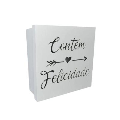 Caixas Personalizadas Brancas 100% Mdf (17x17x07) Contém Felicidade