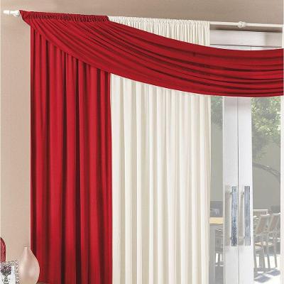 Cortina Alana 3,00M X 2,50M Vermelha Com Palha Tecido Malha Para Sala Ou Quarto
