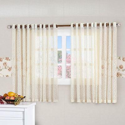 Cortina De Renda Floral 3,00M X 2,70M Charme Para Varão Simples Com Ilhóses - Palha