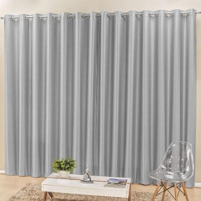 Cortina Madri 2,00M X 1,70M Cinza Liso Tecido Semi Blackout Para Sala Ou Quarto