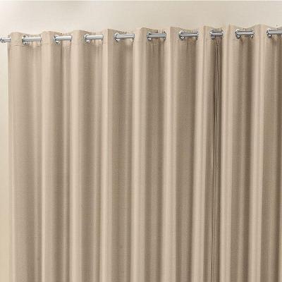 Cortina Madri 4,00M X 2,50M Bege Liso Tecido Semi Blackout Para Sala Quarto