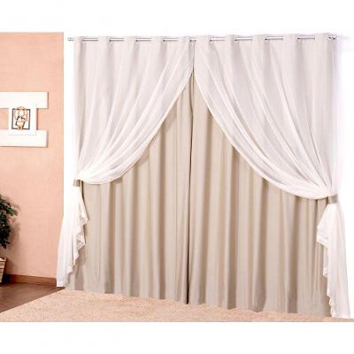 Cortina Para Sala Ou Quarto Blackout Com Voil 2,00 Avelã