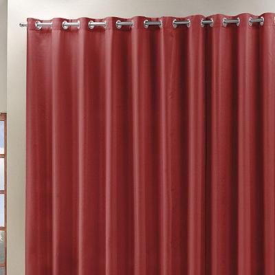 Cortina Roma 4,00M X 2,50M Vermelha Tecido Rafia Detalhado Para Sala Ou Quarto