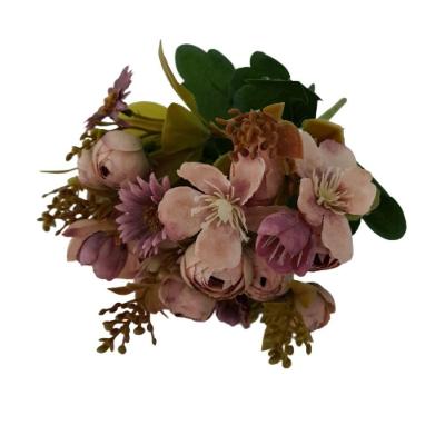 Flor Artificial Buquê Camélia E Margarida 30cm