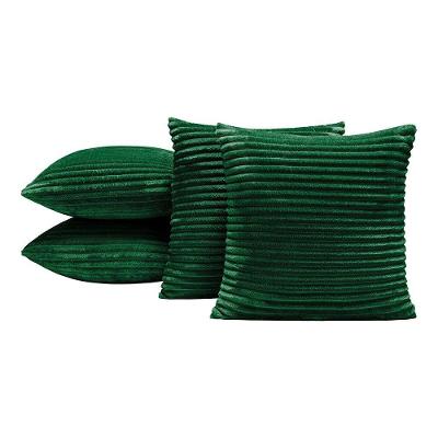Kit 4 Almofadas Cheias Isabel 45X45 Tecido Jacquard Flannel Macio - Verde Esmeralda