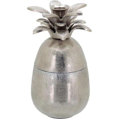 Neroly Castiçal 22X11X11Cm Metal Prata Abacaxi