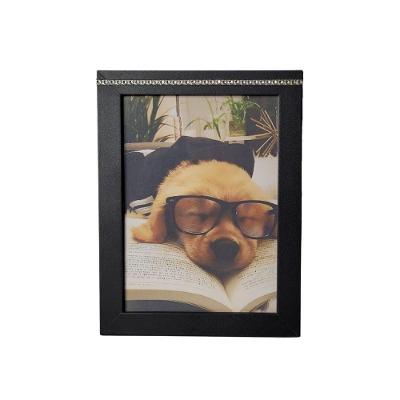 Porta Retrato Em Mdf Com Strass (15x21) Preto