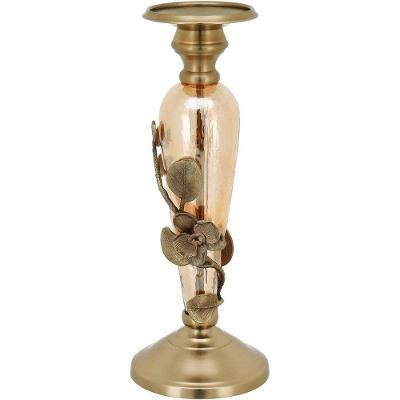 Sanctur Castiçal 32X12X12Cm Metal Dourado Lustrado