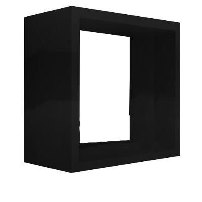 Nicho Decorativo 25x25x15 Cm Preto Em Mdf [f031]