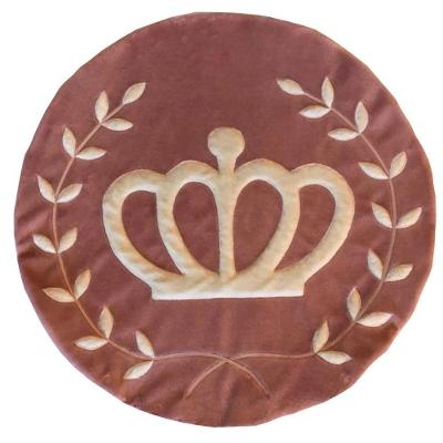Tapete Pelúcia Coroa Ramos 90Cm X 90Cm Quarto Infantil Base Emborrachado - Rosê