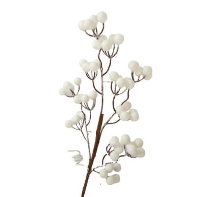 Galho Decorativo Com Bagas De Eps Branco 57cm