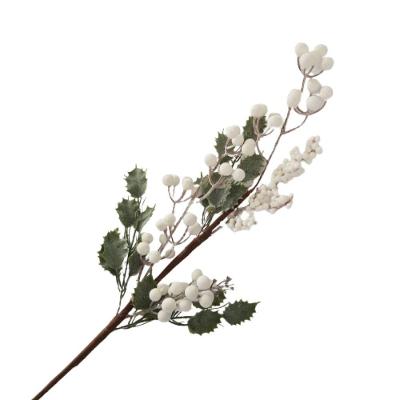 Galho Decorativo Com Frutinhas Brancas 75cm