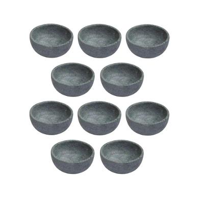 Kit 10 Cumbuca Pedra Sabão Tigela Bowl Para Caldo Sopa 500Ml.