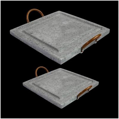 Kit Grelhas Para Carnes Servir Porção Pedra Sabão P E G