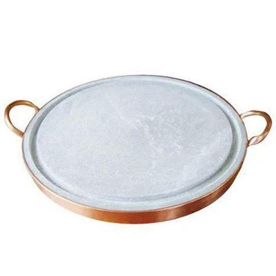Pedra para Carnes Pedra Sabão com Alça de Cobre 25 Cm