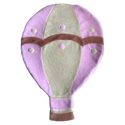 Tapete Pelúcia Balão 1,25M X 90Cm Quarto Infantil Base Emborrachado - Rosa