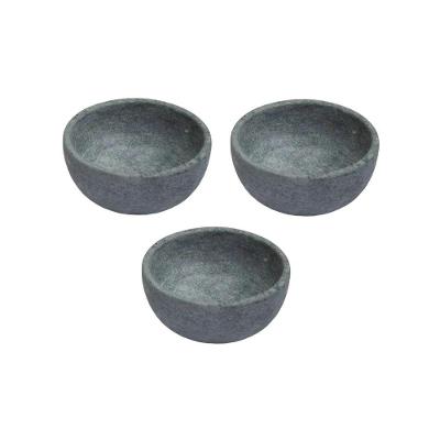 Kit 3 Cumbuca Pedra Sabão Tigela Bowl Para Caldo Sopa 500Ml.