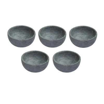 Kit 5 Cumbuca Pedra Sabão Tigela Bowl Para Caldo Sopa 500Ml.
