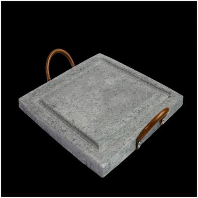 Grelha Para Carnes Servir Porção Em Pedra Sabão P 20X20Cm