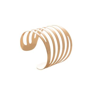 Jogo De Porta Guardanapos Em Aço Curves Dourado Com 4 Peças