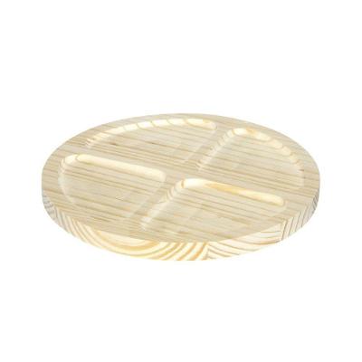 Petisqueira Redonda De Madeira Pinus Com 4 Divisões - Stolf 24cm