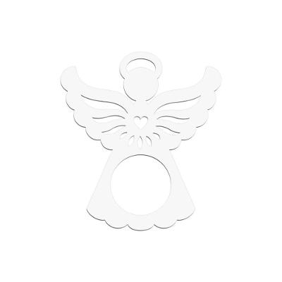 Porta Guardanapo Anjinho Kit Com 4 Peças 7cmx8cm - Cria Arte Laser Branco