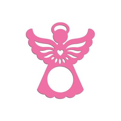Porta Guardanapo Anjinho Kit Com 4 Peças 7cmx8cm - Cria Arte Laser Rosa