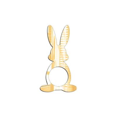 Porta Guardanapo Coelho Frente Espelhado Kit 4 Peças 5,5cmx10cm - Cria Arte Laser Dourado