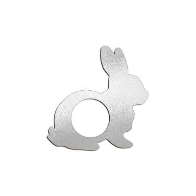 Porta Guardanapo Coelho Kit 4 Peças 8cmx8cm - Cria Arte Laser Prata