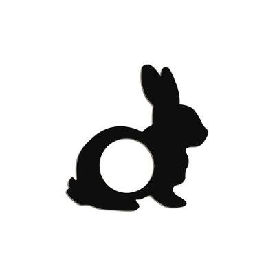 Porta Guardanapo Coelho Kit 4 Peças 8cmx8cm - Cria Arte Laser Preto