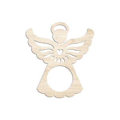 Porta Guardanapo Anjinho Kit Com 4 Peças 7cmx8cm - Cria Arte Laser Madeira Clara