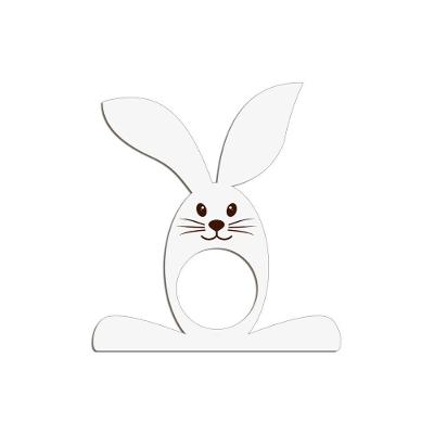 Porta Guardanapo Coelho Com Carinha 9cmx9,8cm Kit 4 Peças - Cria Arte Laser Branco