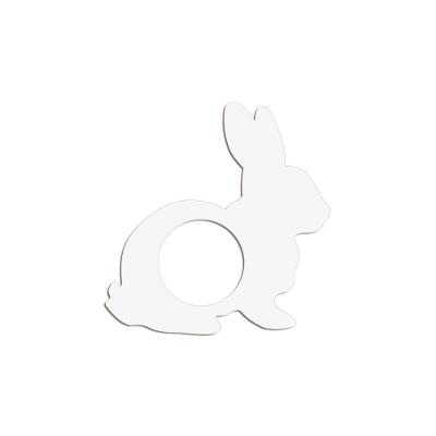Porta Guardanapo Coelho Kit 4 Peças 8cmx8cm - Cria Arte Laser Branco