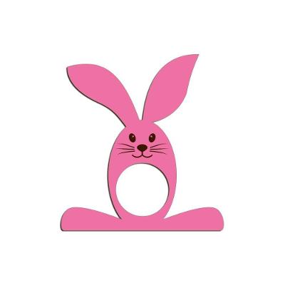 Porta Guardanapo Coelho Com Carinha 9cmx9,8cm Kit 4 Peças - Cria Arte Laser Rosa