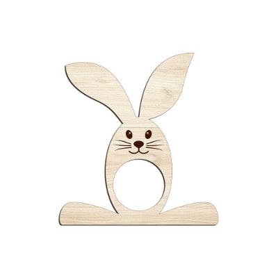 Porta Guardanapo Coelho Com Carinha 9cmx9,8cm Kit 4 Peças - Cria Arte Laser Madeira Clara