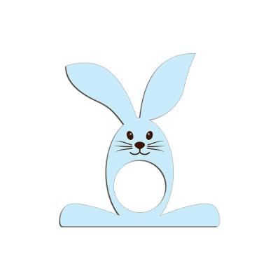 Porta Guardanapo Coelho Com Carinha 9cmx9,8cm Kit 4 Peças - Cria Arte Laser Azul Claro