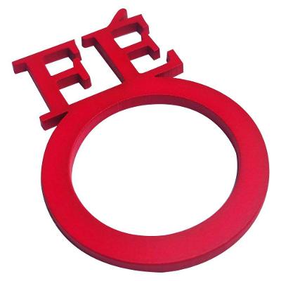 Kit 4 Porta Guardanapo Fé Mdf Vermelho