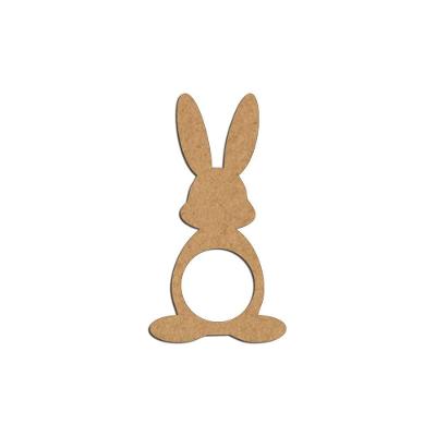 Porta Guardanapo Coelho Frente Mdf Cru Kit 4 Peças 5,5cmx10cm - Cria Arte Laser Cru