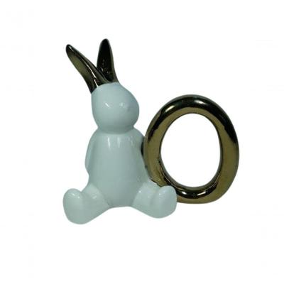 Porta Guardanapo Coelho Cerâmica 10cm