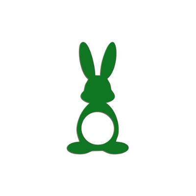 Porta Guardanapo Coelho Frente Kit 4 Peças 5,5cmx10cm- Cria Arte Laser Verde
