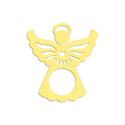 Porta Guardanapo Anjinho Kit Com 4 Peças 7cmx8cm - Cria Arte Laser Amarelo