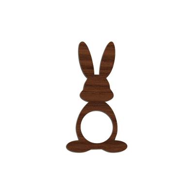 Porta Guardanapo Coelho Frente Kit 4 Peças 5,5cmx10cm- Cria Arte Laser Madeira Escuro